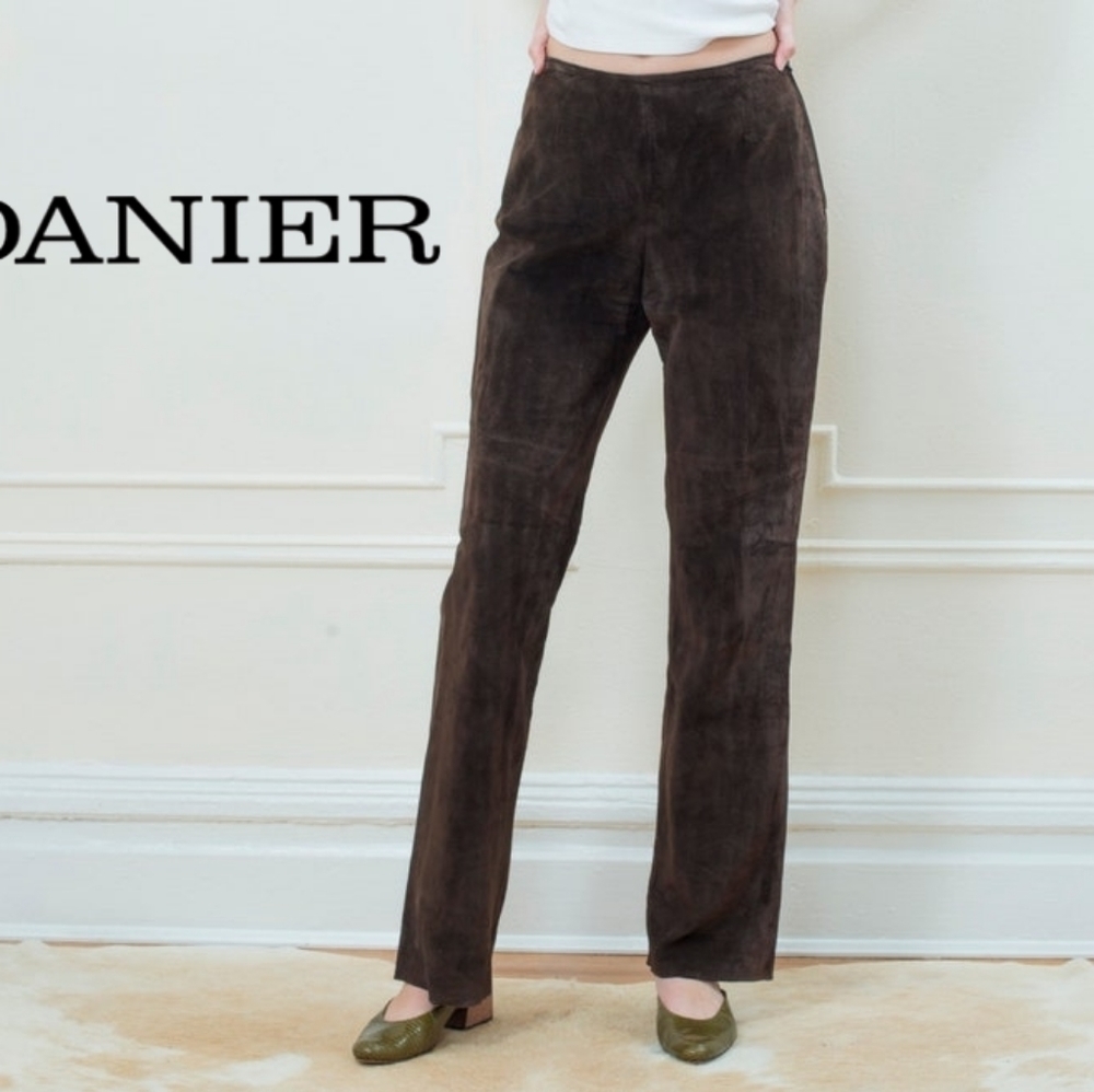Vintage 90's Danier Leather Pants Sz 6 Brown